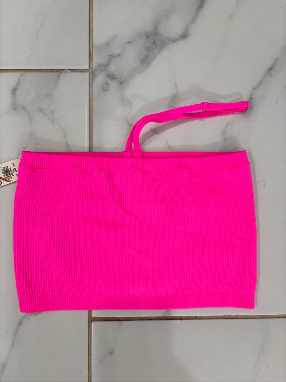 Aerie Neon Pink Ribbed Bandeau Top